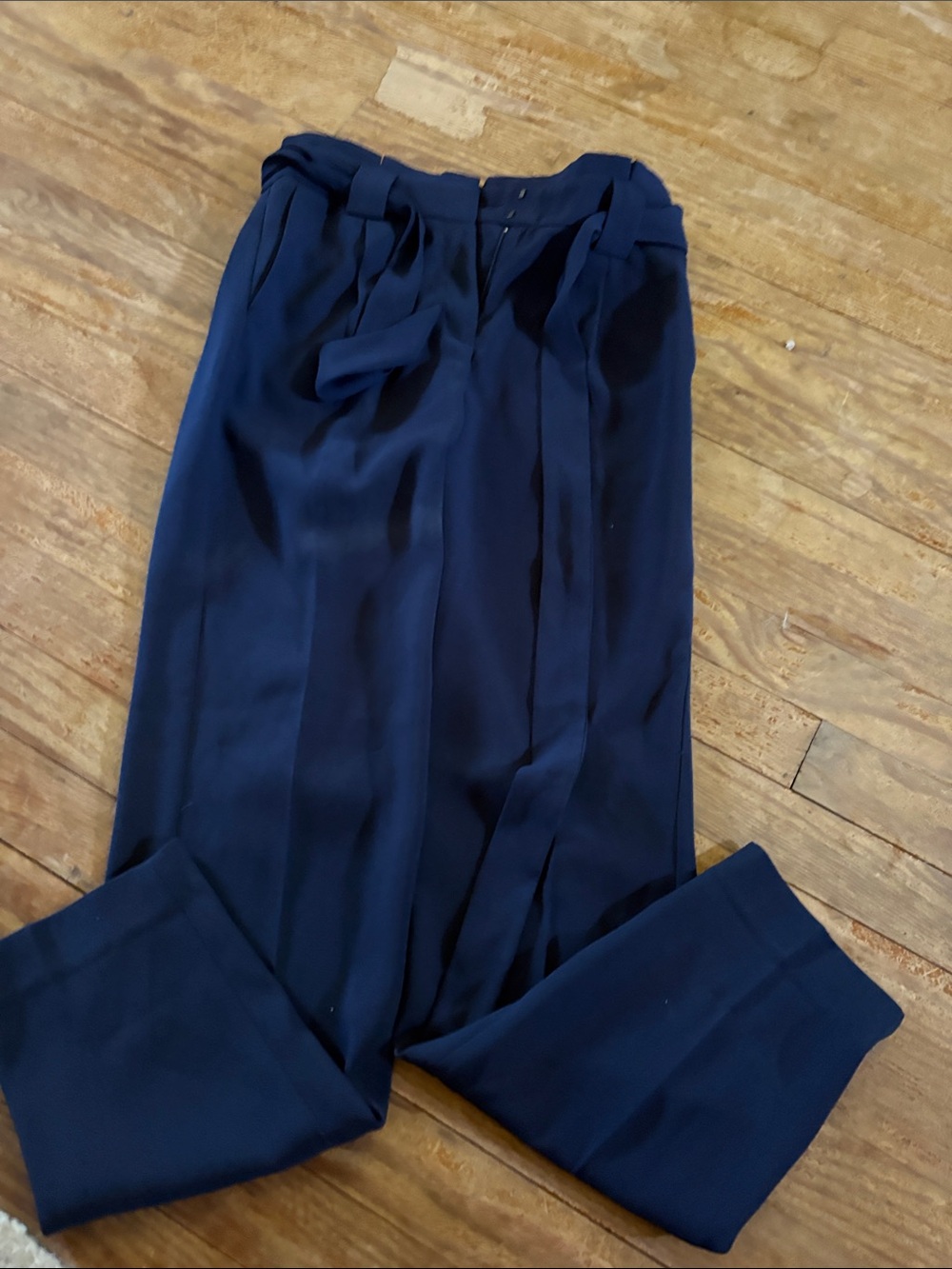 Express Navy Paperbag Waist Trousers